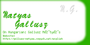 matyas gallusz business card